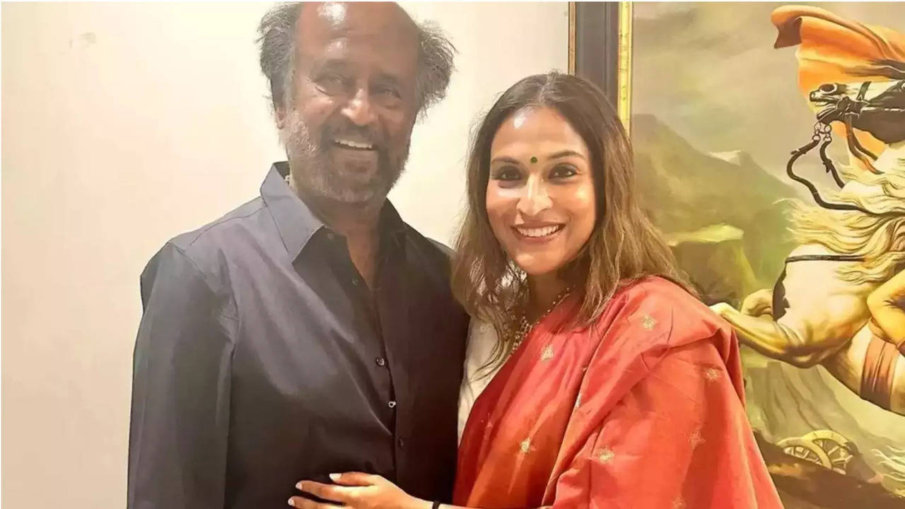 Superstar Rajinikanth with daughter Aishwarya Rajinikanth