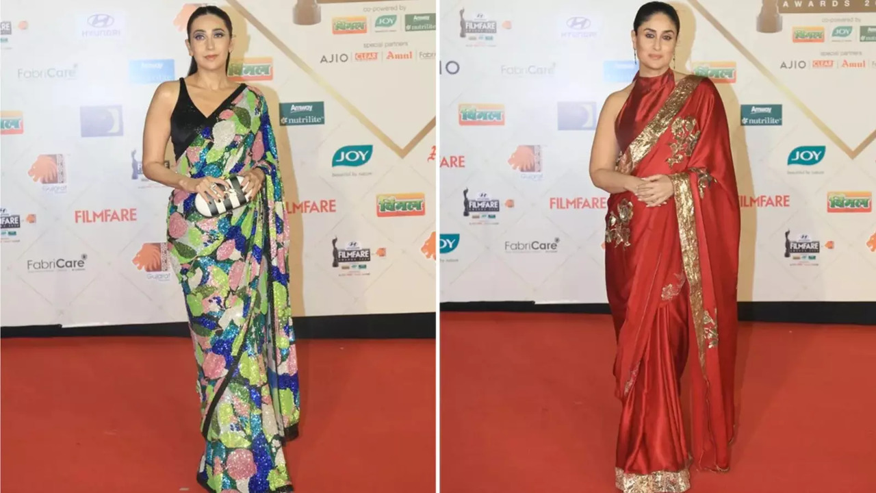 Karishma Kapoor and Kareena Kapoor Khan at the 69h Filmfare Awards 2024