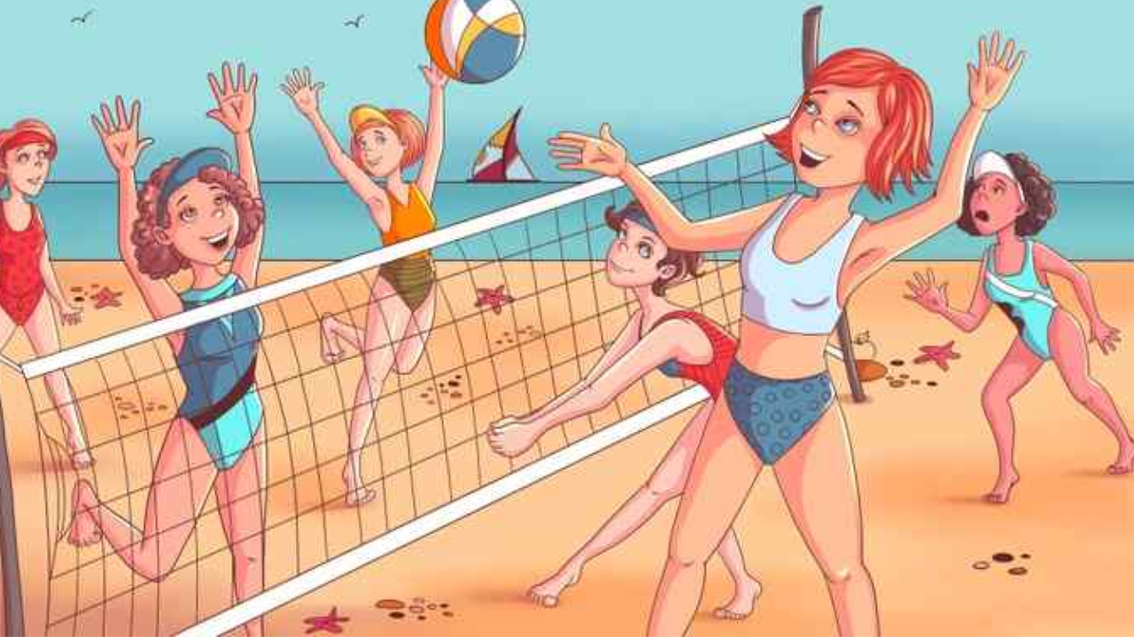 Spot Hidden Apple Among Beachside Volleyball Girls in 7 Seconds!