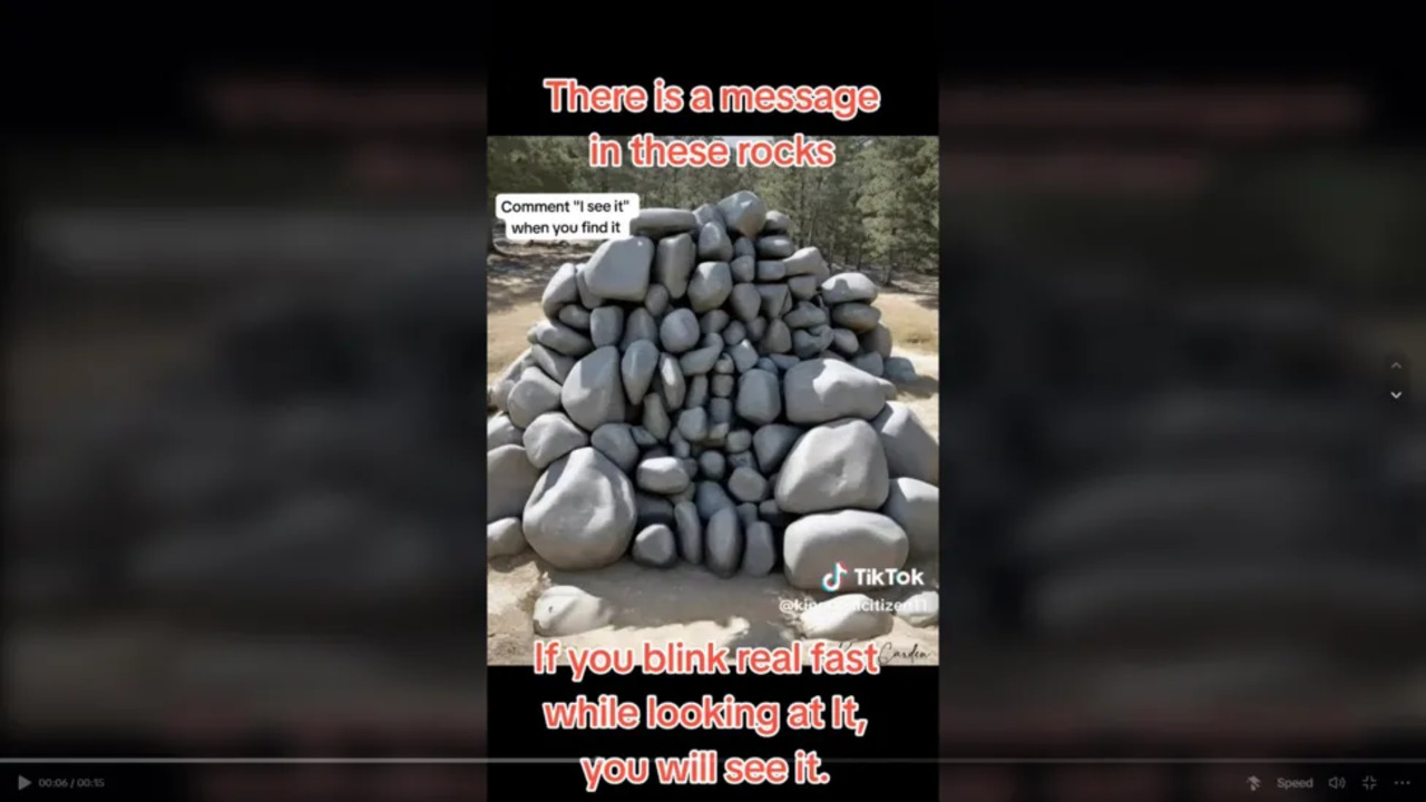 Viral Optical Illusion: Can You Decipher The Message Hidden In These Rocks? (source: TikTok)