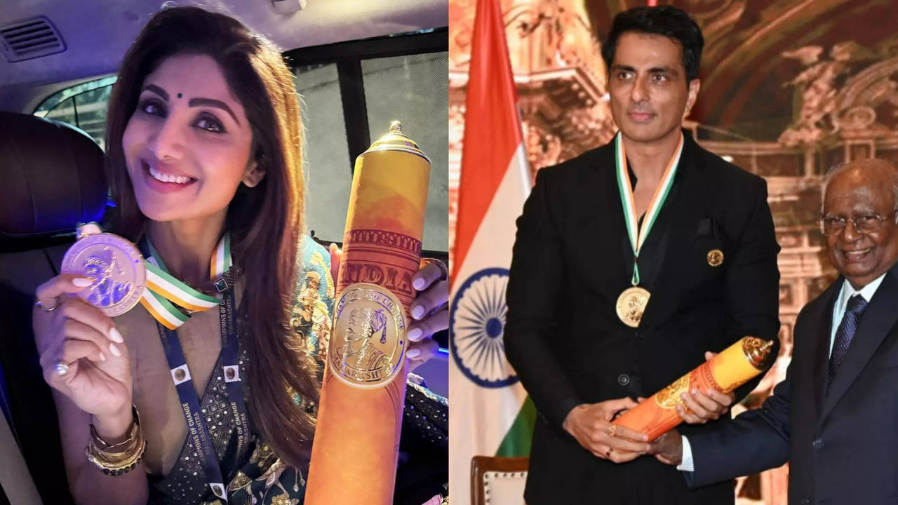 Shilpa Shetty, Sonu Sood Felicitated With Champions Of Change 2023 Award In Maharashtra