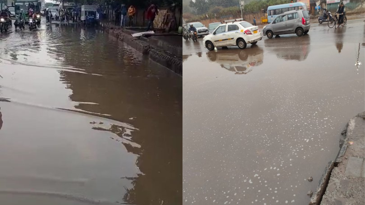 Waterlogging in Delhi (Twitter/@dtptraffic)