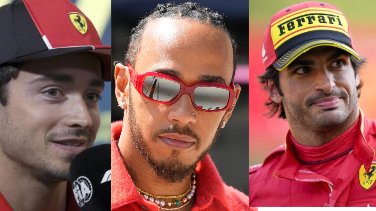 Charles Leclerc, Lewis Hamilton and Carlos Sainz