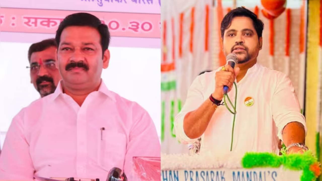 ​BJP MLA Ganpat Gaikwad (L), Shiv Sena leader Mahesh Gaikwad (R)​