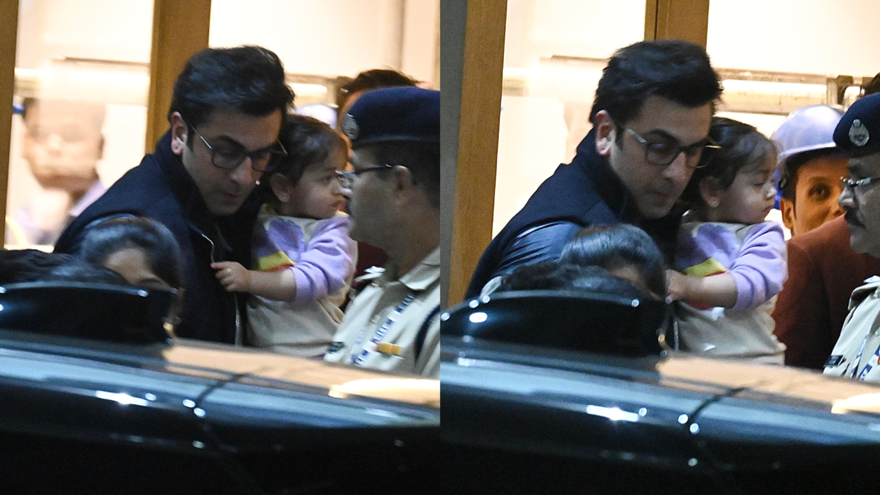 Raha Cutely Rests In Dad Ranbir Kapoor's Arms As They Get Spotted At Airport With Alia Bhatt. WATCH