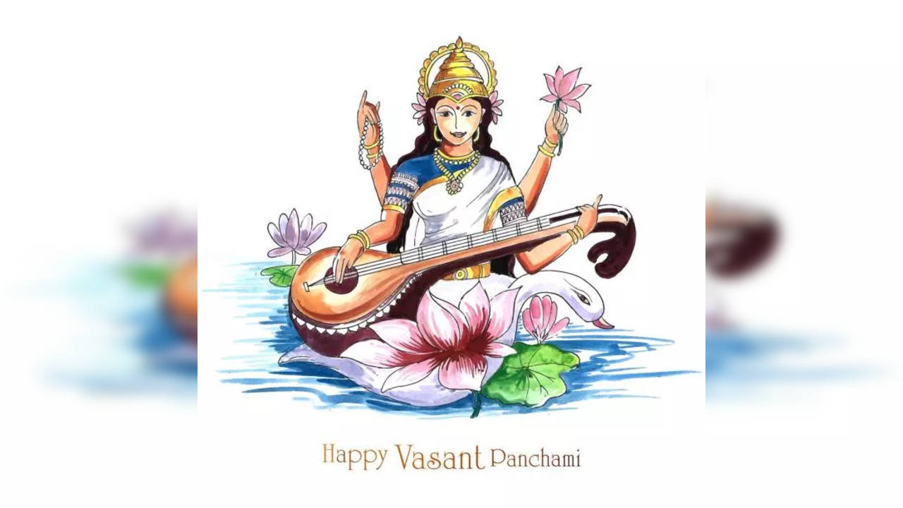 Vasant Panchami Drawing / Vasant Panchami Poster / Basant Panchami Drawing  / Basant Panchami Poster - YouTube