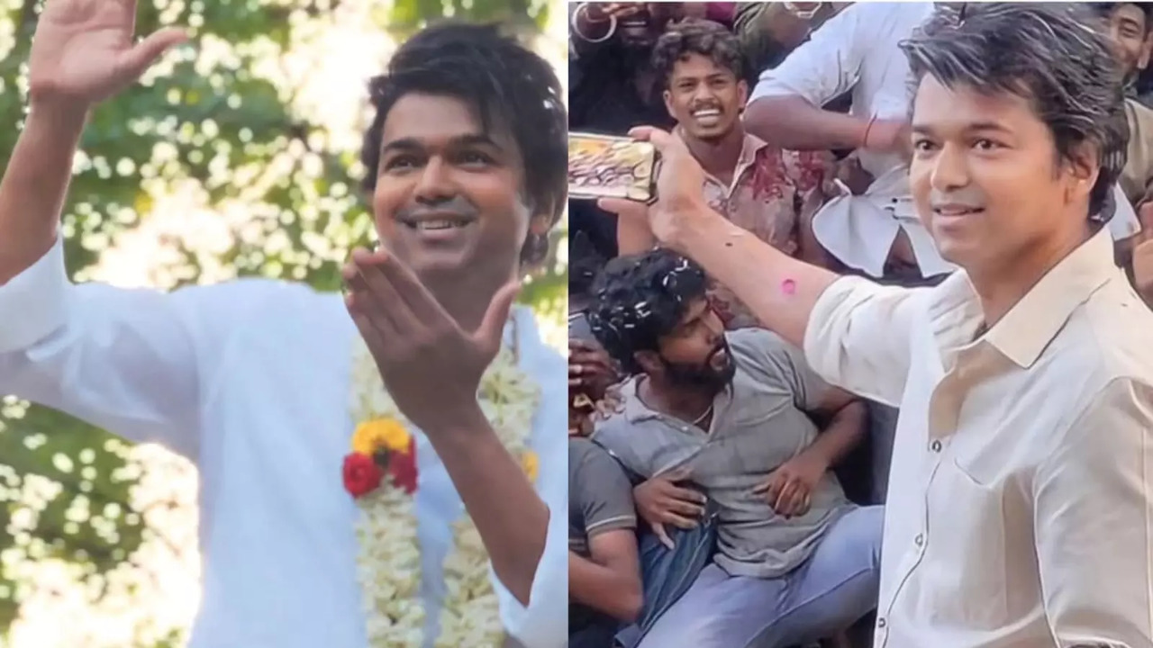 Vijay Gets Roaring Reception From Fans As He Takes Selfie From GOAT Set. WATCH