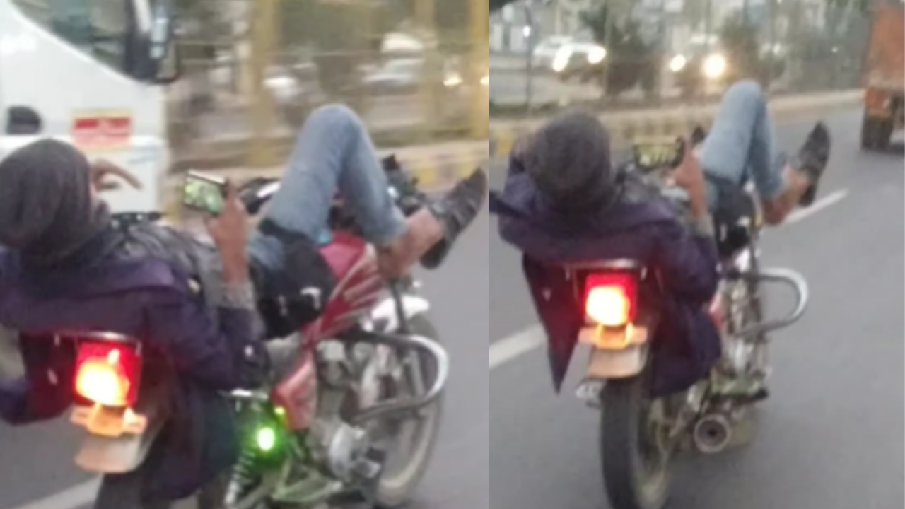 Watch: Man Rides Bike With Legs; Netizens Call Him 'Rajinikanth's Nephew'