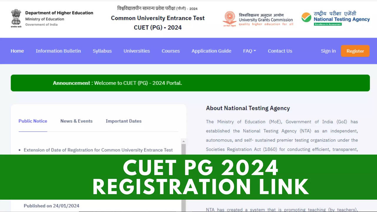 CUET PG 2024 Registration Ends Today at pgcuet.samarth.ac.in, Direct Link