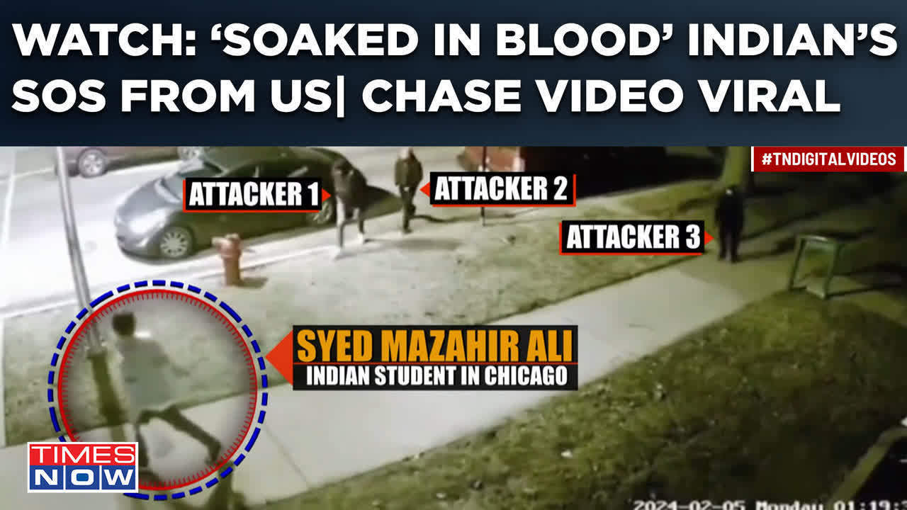 indian student bleeds profusely after horrifying attack in us | video of chase, assault viral | watch