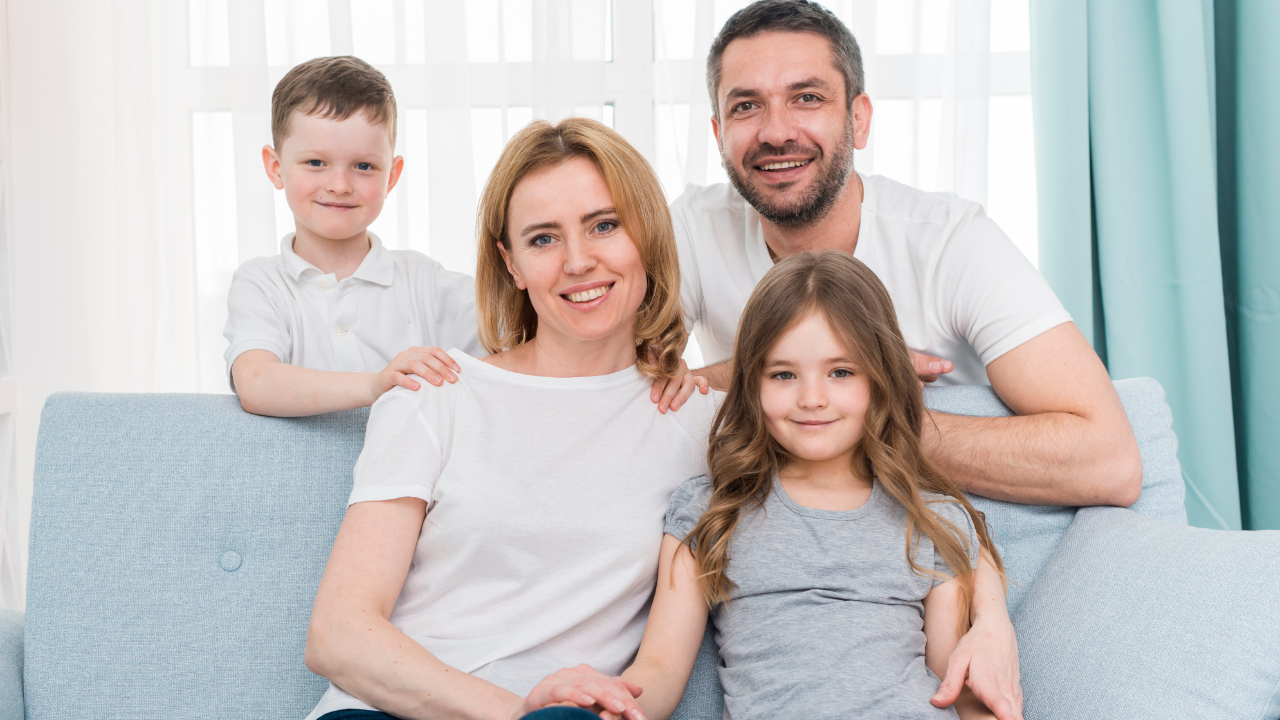 Parents with two children