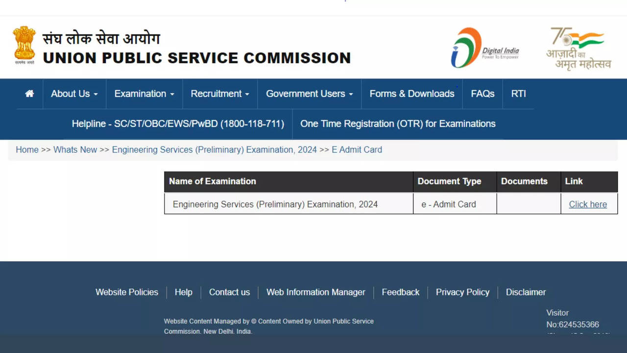 UPSC ESE Admit Card 2024 For Prelims Exam Released on upsc.gov.in, How to Check