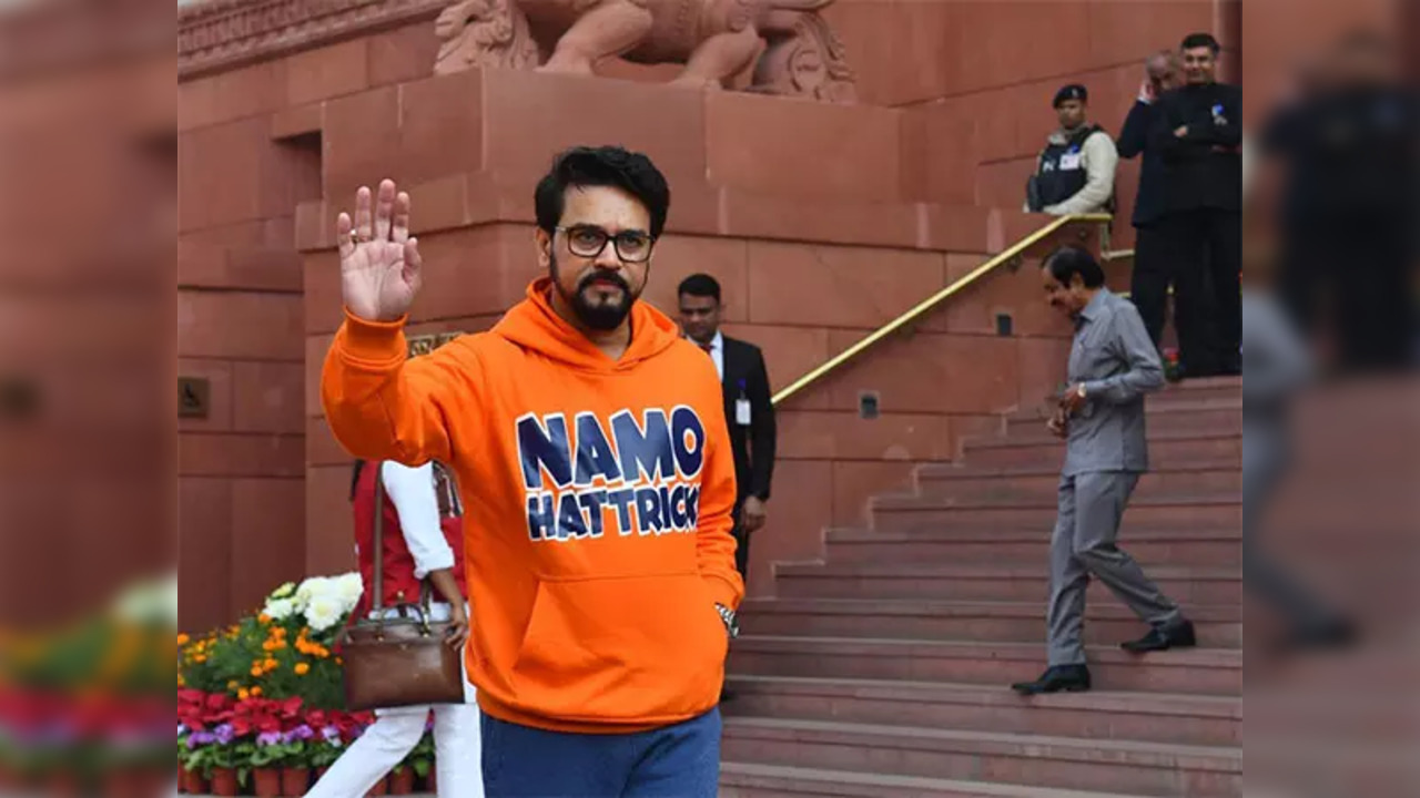 Anurag Thakur Donning NaMo Hattrick Hoodie