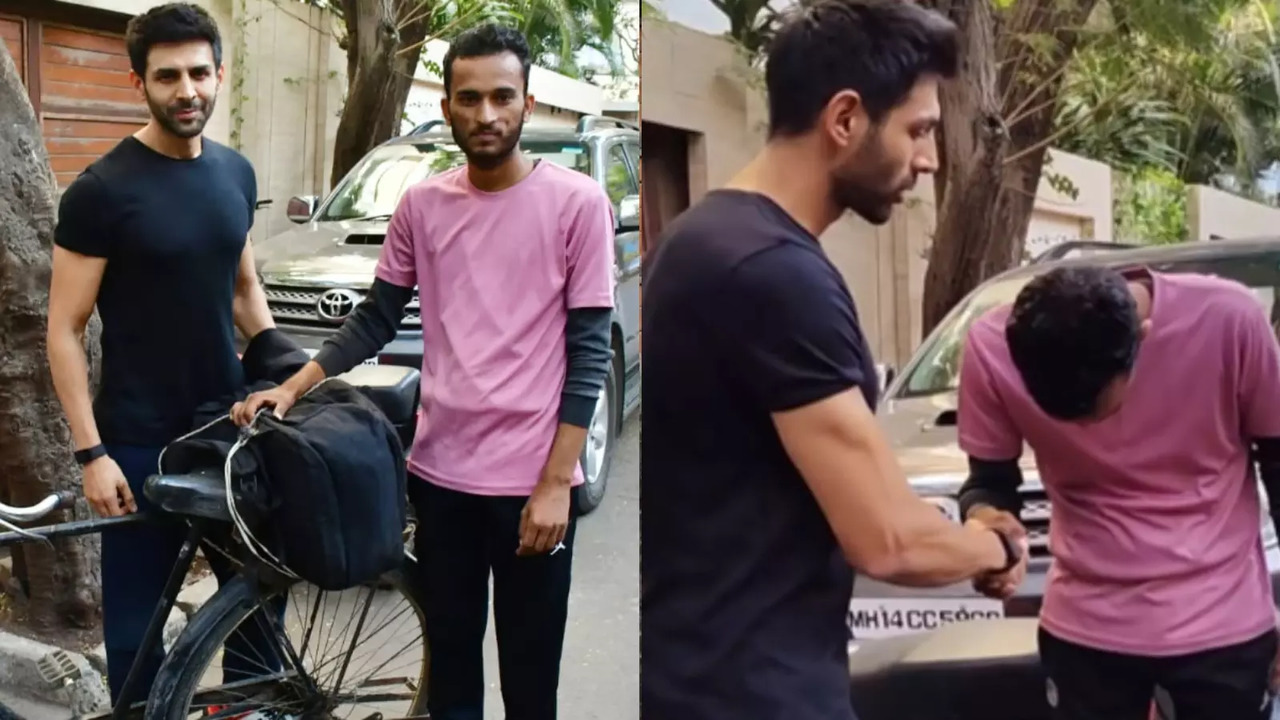 Kartik Aaryan's Die-Hard Fan Cycles From Jhansi To Mumbai To Meet Him