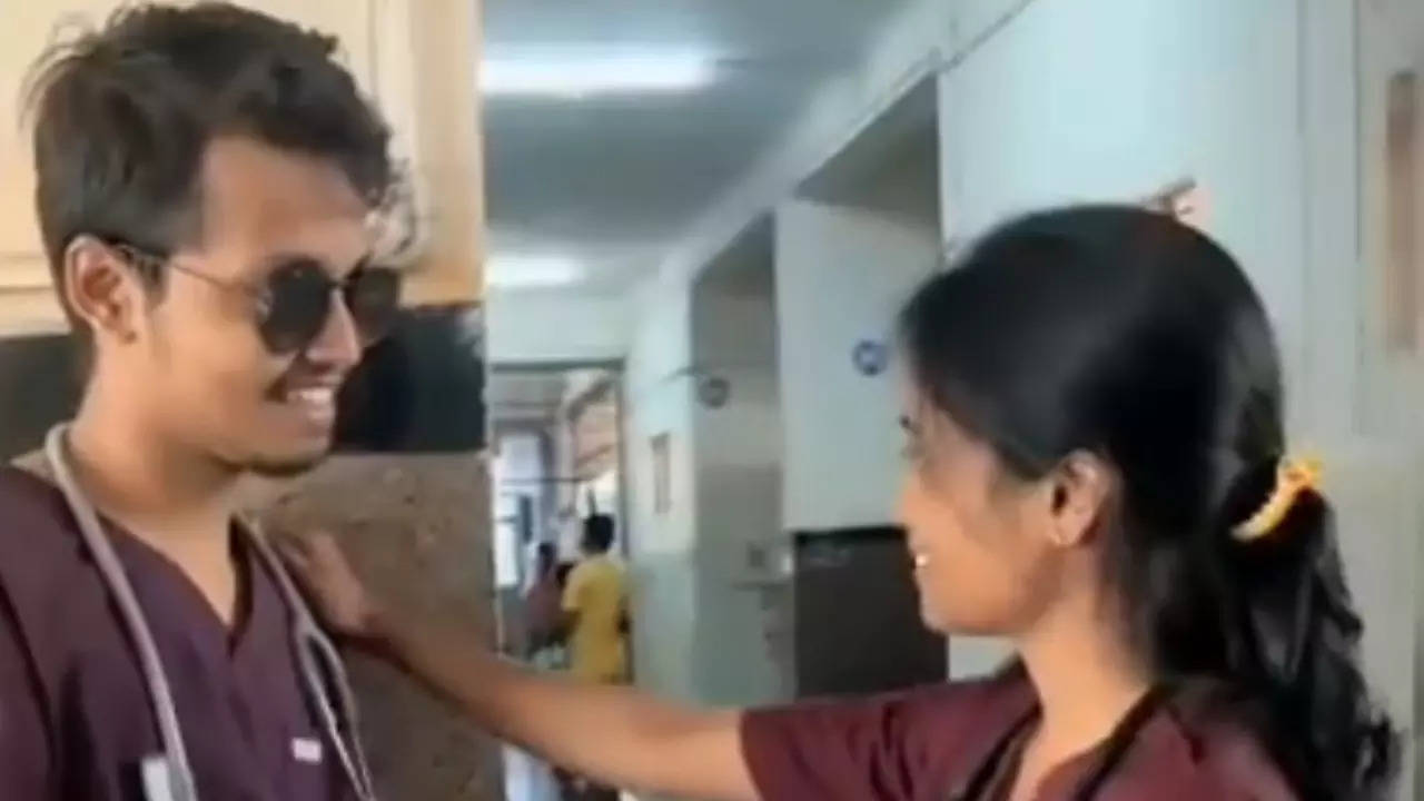 GIMS Gadag students act in a reel that led to their suspension. | Courtesy: Social media