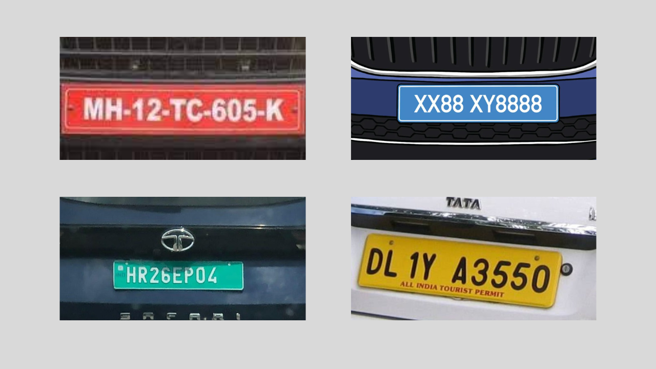 7 types of vehicle number plates in india meaning know the colour and difference Auto एकदोन