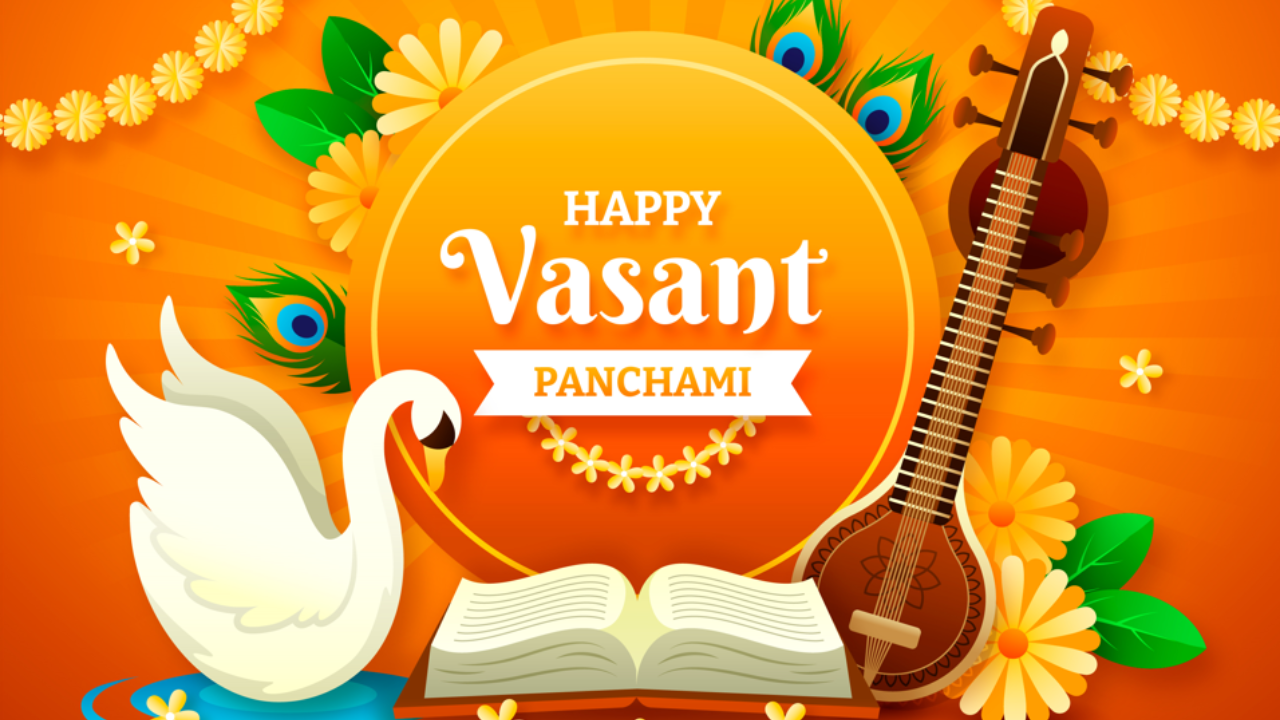 Vasant Panchmi Card coloring page for kids
