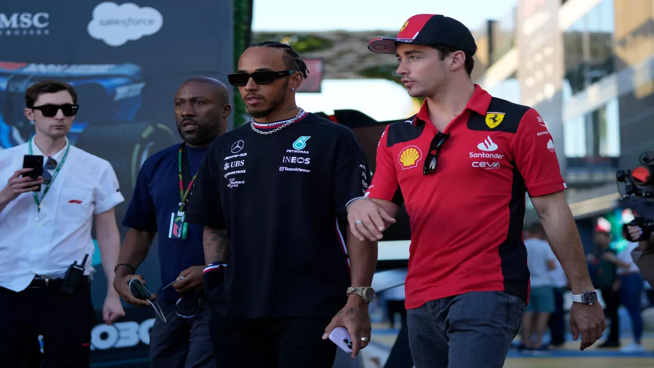 Lewis Hamilton and Charles Leclerc