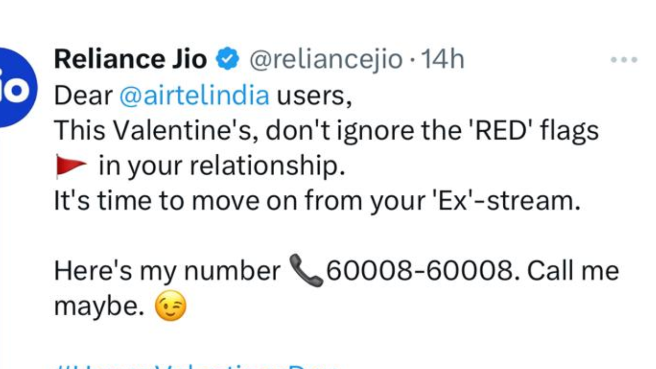 Jio mocked Airtel in an X post