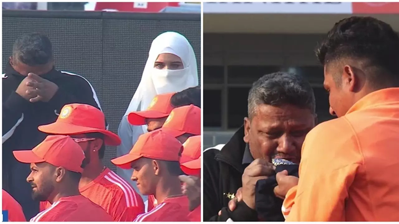 Sarfaraz Khan's Father In Tears After He Receives Maiden India Test Cap - WATCH