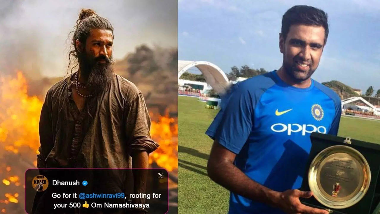 Dhanush Ashwin: Actor Dhanush supports Ashwin as India takes on England in the third Test in Rajkot