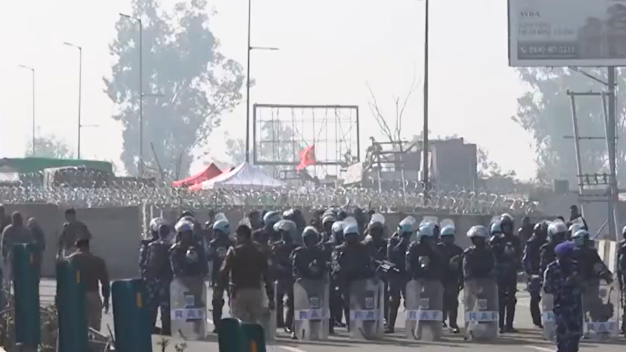 Farmers' 'Delhi Chalo' march: Heavy security deployment continues at Singhu Border.