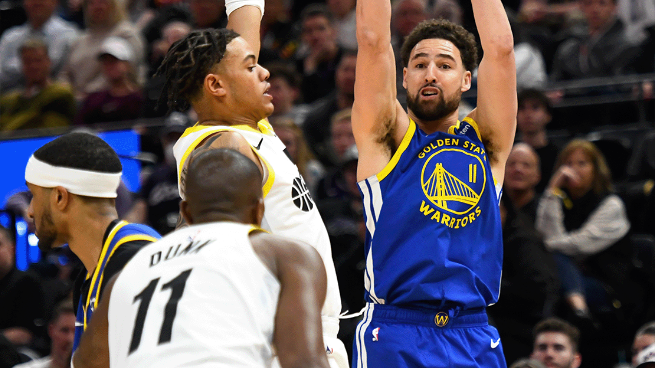 Klay Thompson during Golden State's win over Utah Jazz