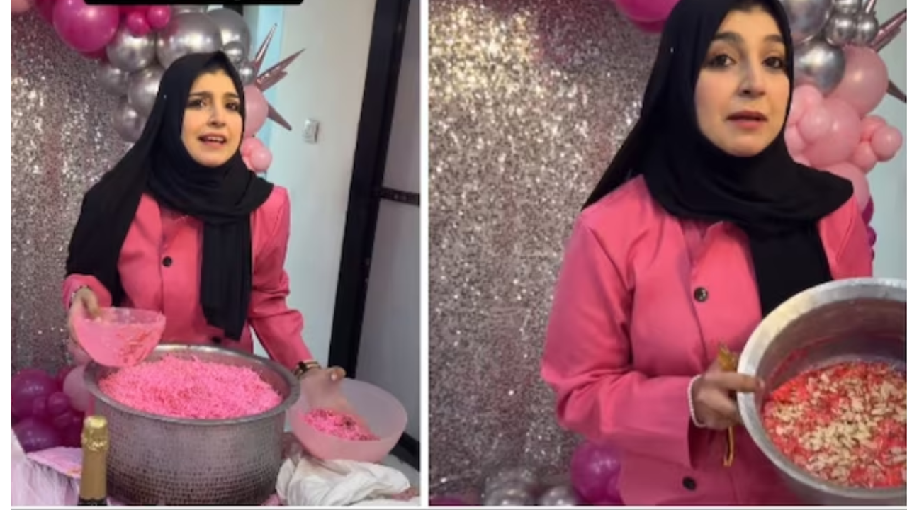 Video of pink biryani surfaced on Instagram