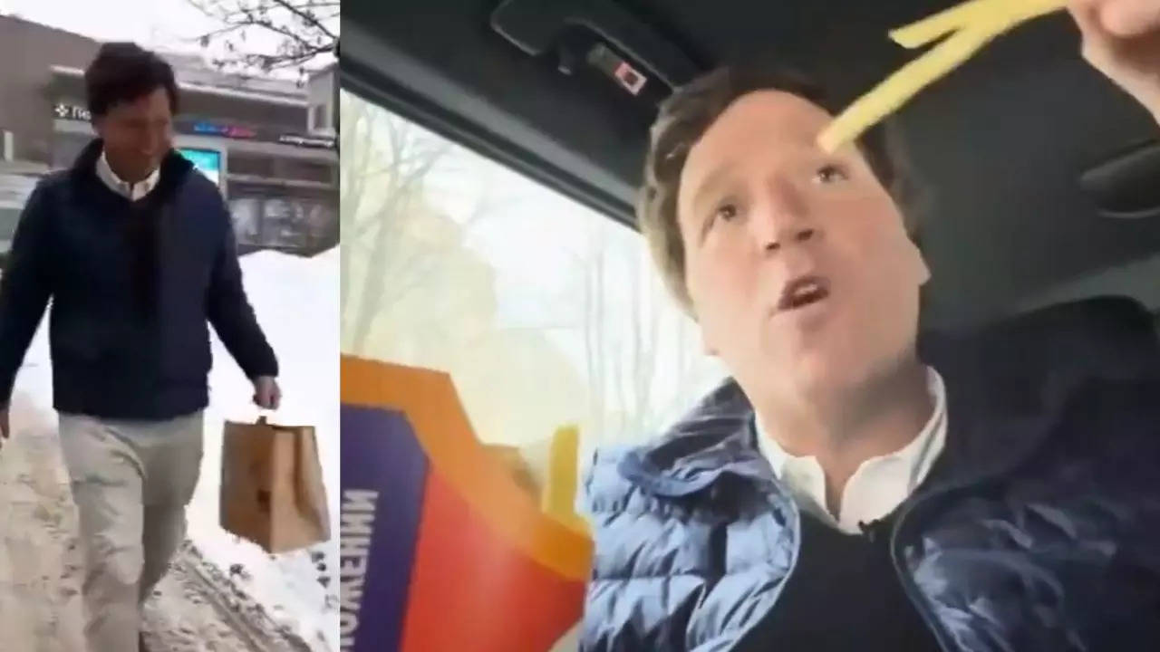 Tucker Carlson Stops At Russia’s ‘McDonalds’ After Grocery Shopping Stint | VIDEO