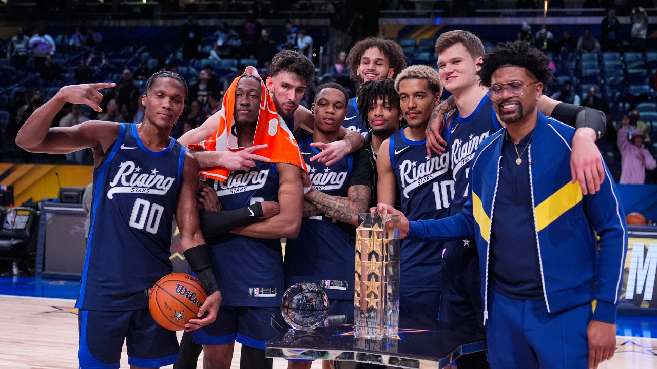 Team Jalen Celebrating the Rising Star Trophy