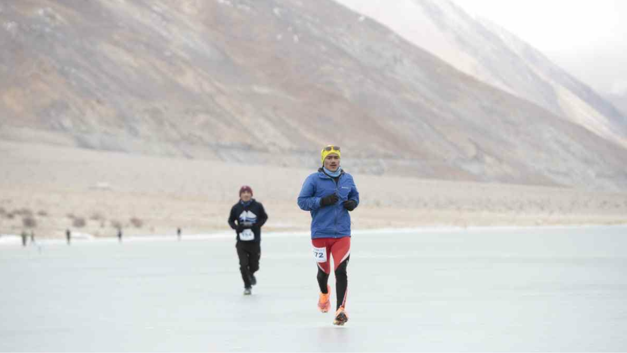 Pangong Frozen Lake Marathon will be held on Feb 20. Credit: ASFLadakh.com