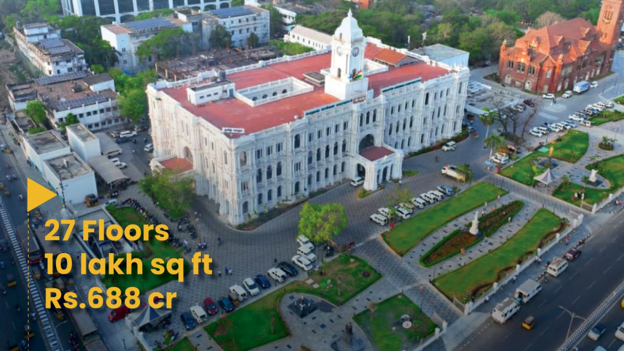 27-storied iconic building will be constructed opposite Chennai Central Railway Station