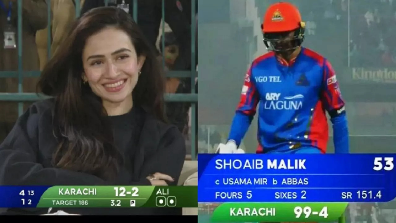 Sana Javed was seen cheering for Shoaib Malik during PSL 2024 match