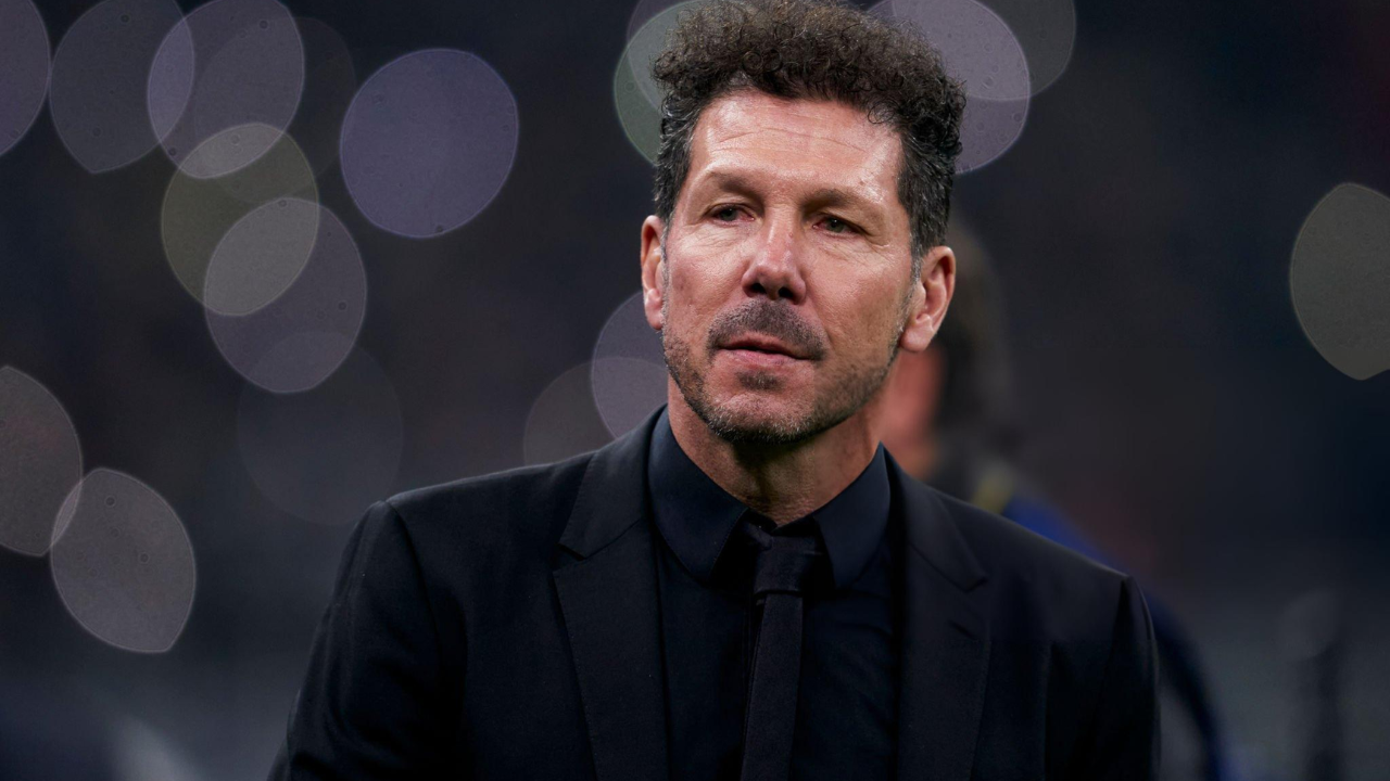 Atletico Madrid manager Diego Simeone at San Siro on Wednesday.