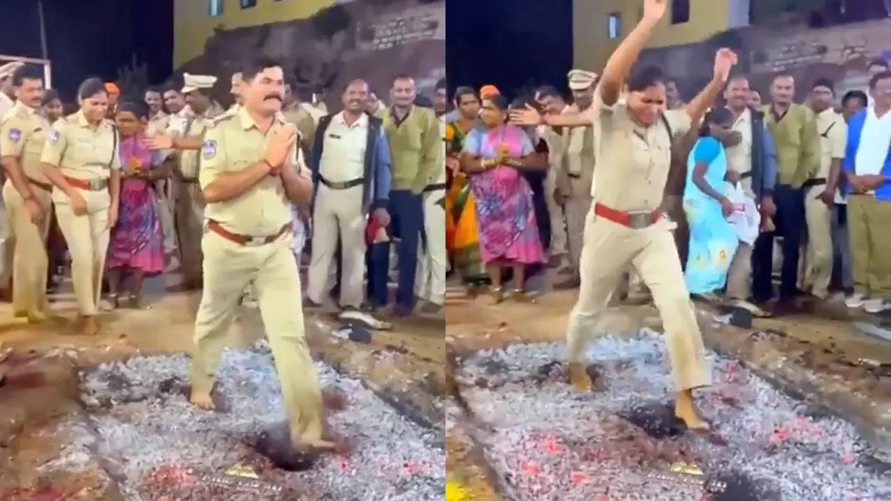 Viral Video: Telangana Police Officers Perform Religious Firewalking ...