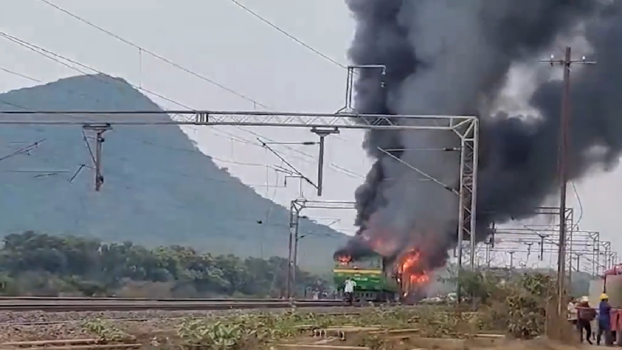 Fire at Train Engine