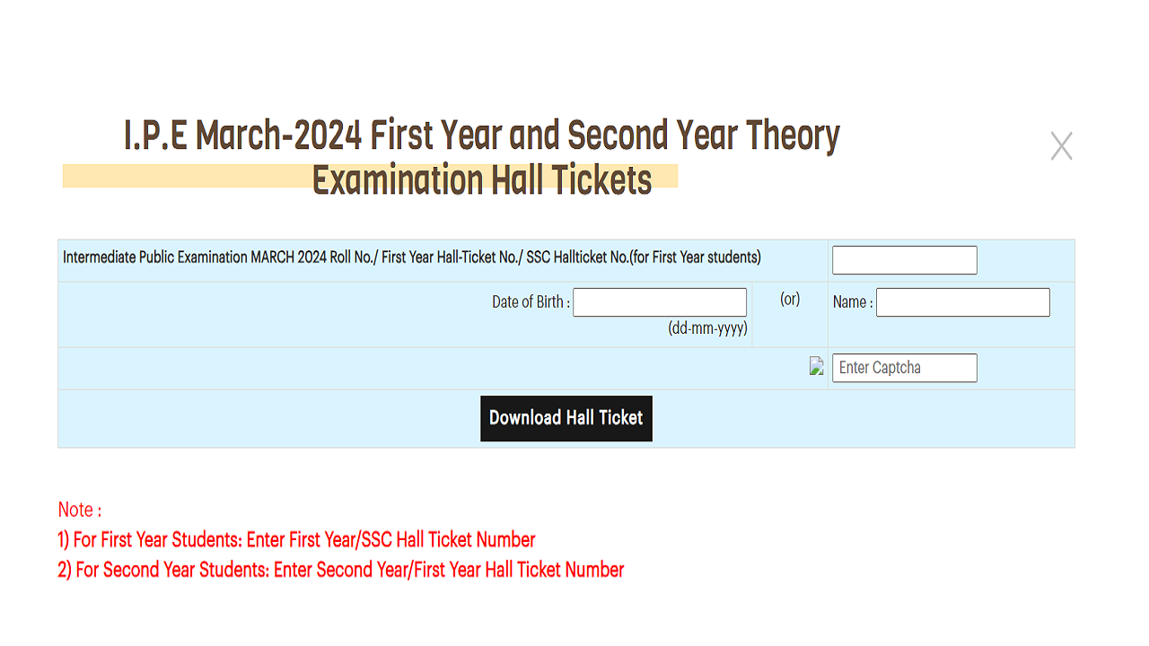 AP Inter Hall Ticket 2024: AP Inter 1st & 2nd Year Hall Tickets OUT on bieap.apcfss.in, direct link