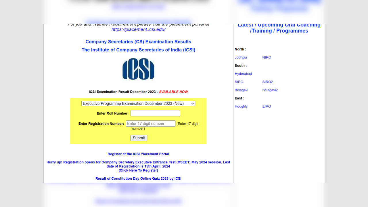 ​CS Executive Result Dec 2023 Declared, Download ICSI CS Result on icsi.edu ​