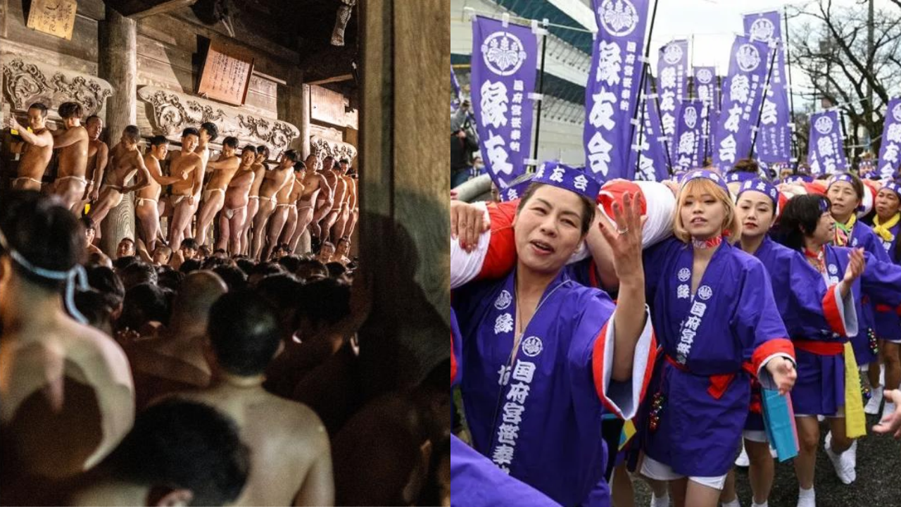 写真 festival naked girl Women take part in Japan's 1,250-year-old 'naked festival ...
