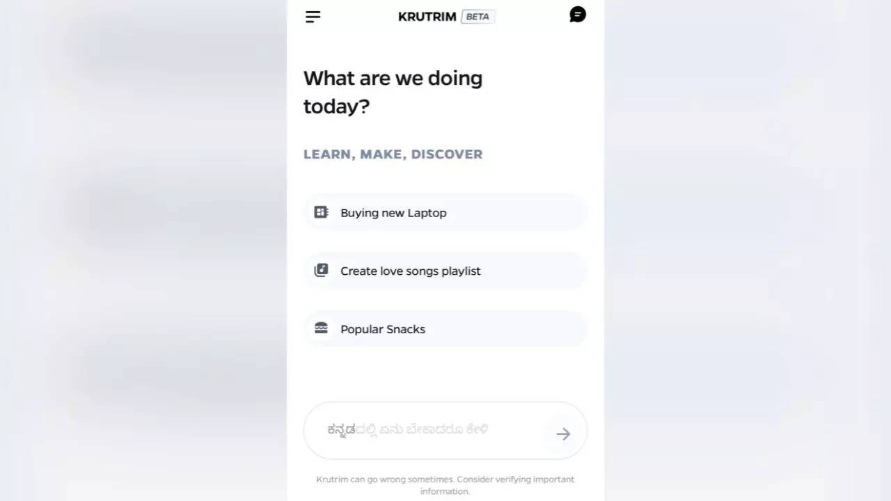 chatbot Krutrim AI