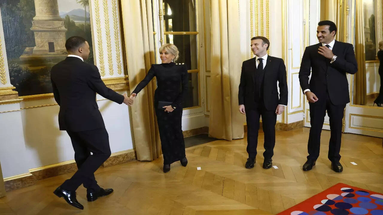 Kylian Mbappe meets Emmanuel Macron