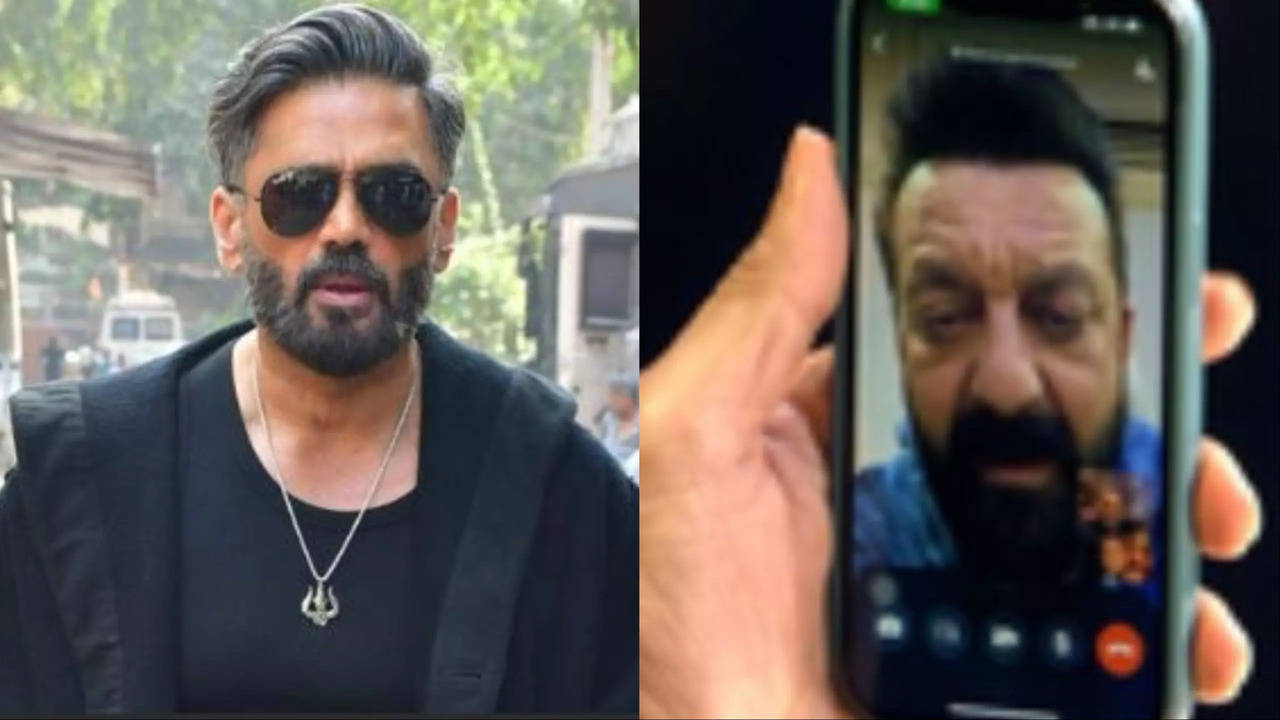 Suniel Shetty Gives Sanjay Dutt A Sweet Surprise During Their Recent Video Call