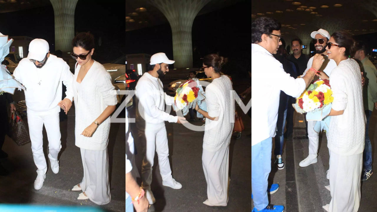 Parents-To-Be Ranveer Singh, Deepika Padukone Greeted With Flowers By Fans At Mumbai Airport