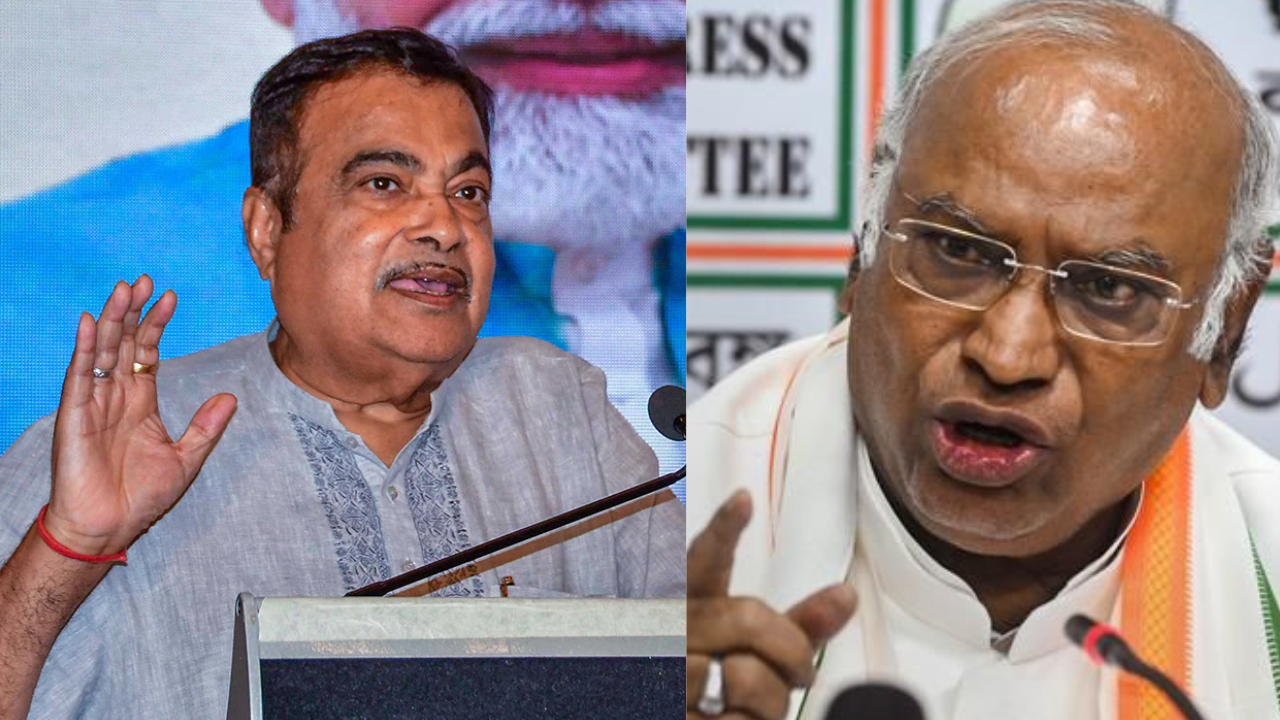 Nitin Gadkari and Mallikarjun Kharge