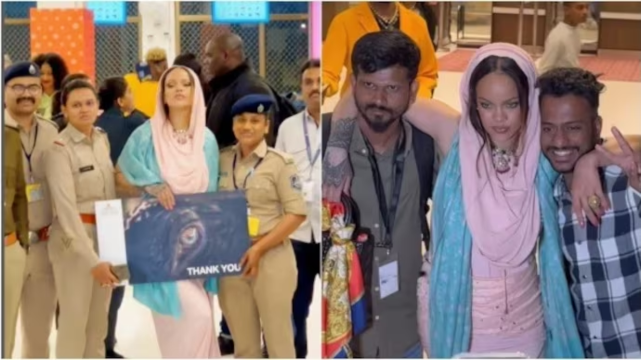 Viral Video: Rihanna Poses With Paps, Hugs Female Cops in Jamnagar; Desi Netizens Call Her Sweet