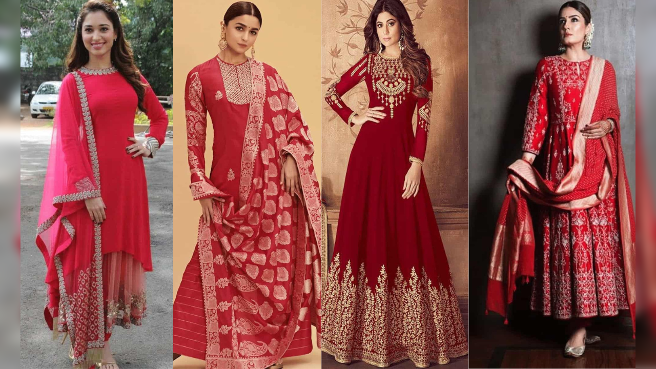 red fashion ideas for women's day 2024 and maha shivratri