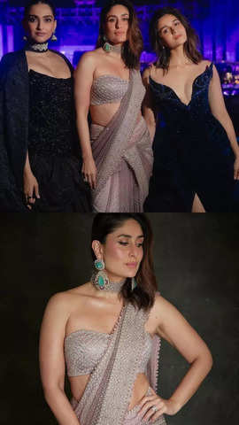 Kareena Kapoor Stuns In Saree At Ambani Bash, Poses With Alia Bhatt, Sonam Kapoor