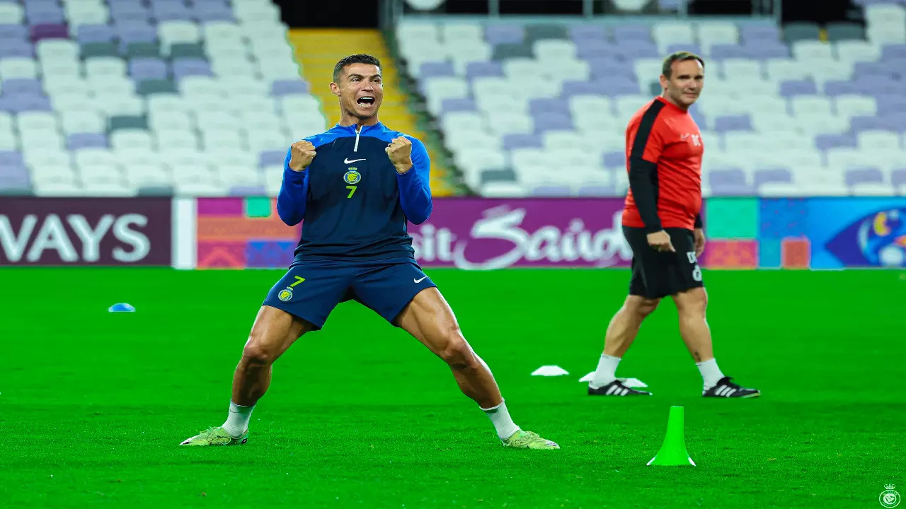 Cristiano Ronaldo during a practice session