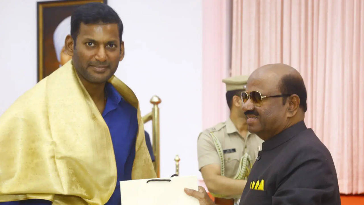 Vishal With Governor Ananda Bose