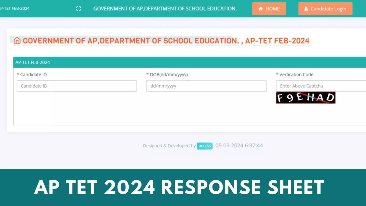 AP TET Response Sheet 2024 Released at aptet.apcfss.in, Answer Key on ...